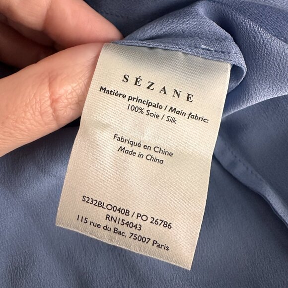 Sezane  Loubna Blouse Lavender Blue Size 4 - Picture 7 of 8